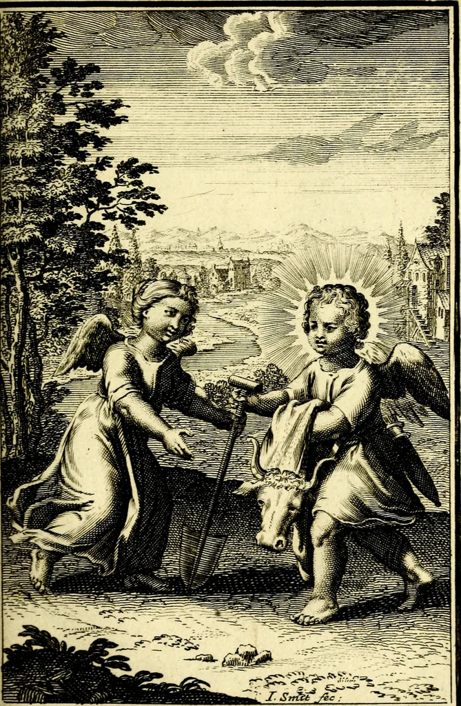 An illustration from L'ame amante de son Dieu, representée dans les emblémes de Hermannus Hugo sur ses pieux desirs: & dans ceux d'Othon Vaenius sur l'amour divin, 1717, leaf 258