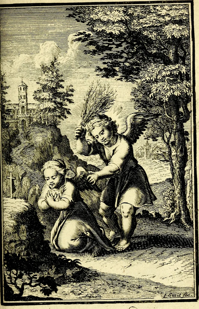An illustration from L'ame amante de son Dieu, representée dans les emblémes de Hermannus Hugo sur ses pieux desirs: & dans ceux d'Othon Vaenius sur l'amour divin, 1717, leaf 264