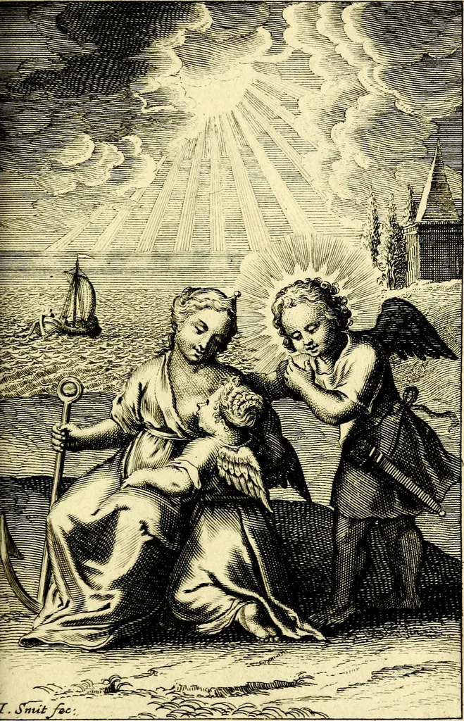 An illustration from L'ame amante de son Dieu, representée dans les emblémes de Hermannus Hugo sur ses pieux desirs: & dans ceux d'Othon Vaenius sur l'amour divin, 1717, leaf 270