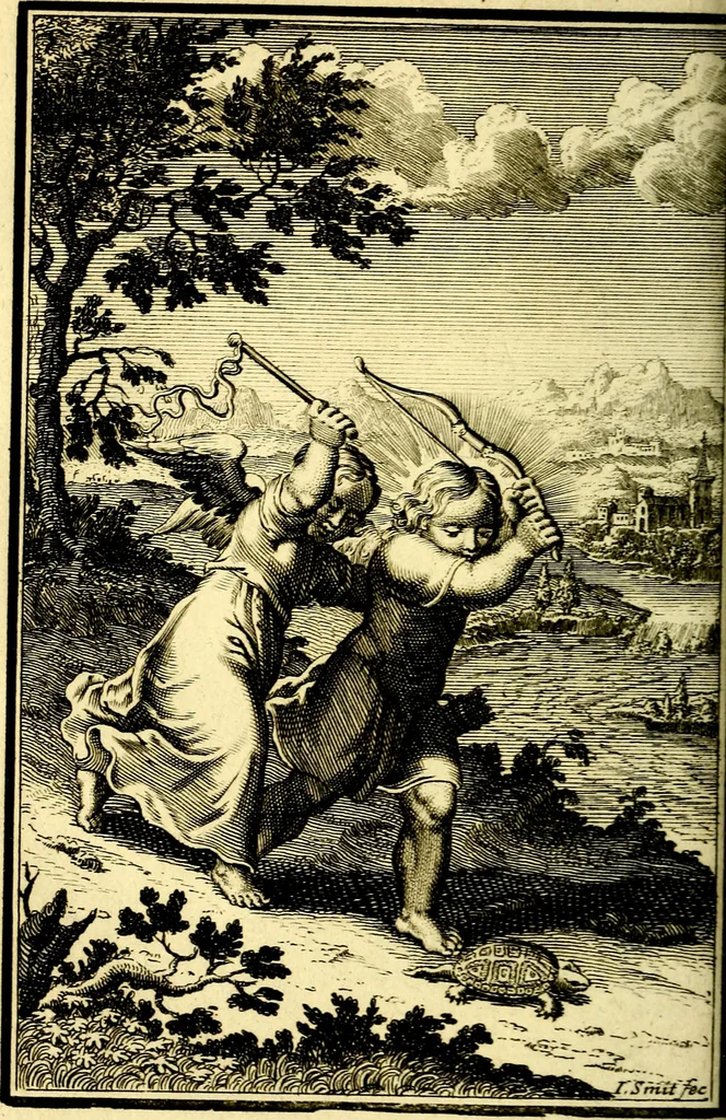 An illustration from L'ame amante de son Dieu, representée dans les emblémes de Hermannus Hugo sur ses pieux desirs: & dans ceux d'Othon Vaenius sur l'amour divin, 1717, leaf 273