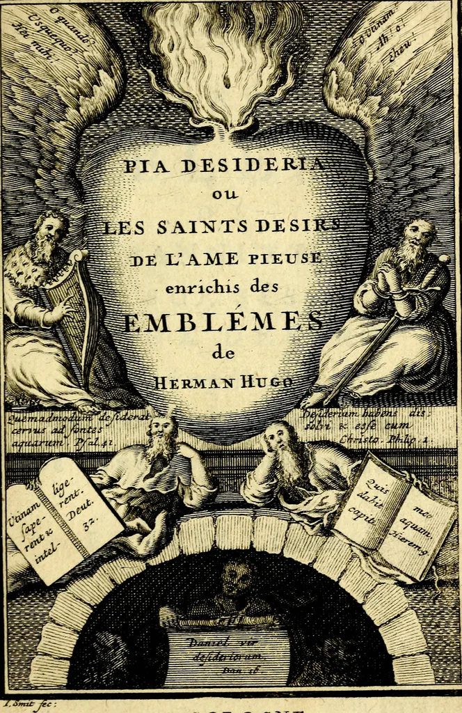 An illustration from L'ame amante de son Dieu, representée dans les emblémes de Hermannus Hugo sur ses pieux desirs: & dans ceux d'Othon Vaenius sur l'amour divin, 1717, leaf 28