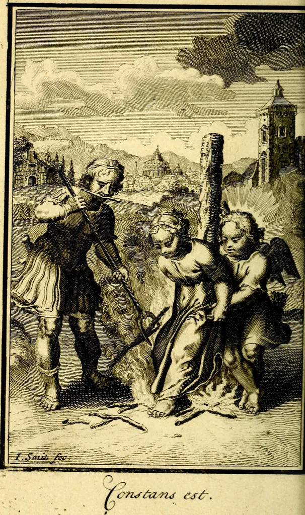 An illustration from L'ame amante de son Dieu, representée dans les emblémes de Hermannus Hugo sur ses pieux desirs: & dans ceux d'Othon Vaenius sur l'amour divin, 1717, leaf 285