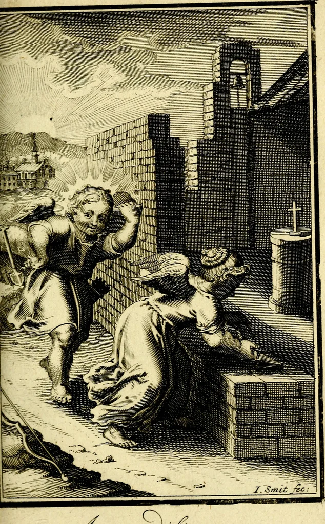 An illustration from L'ame amante de son Dieu, representée dans les emblémes de Hermannus Hugo sur ses pieux desirs: & dans ceux d'Othon Vaenius sur l'amour divin, 1717, leaf 288