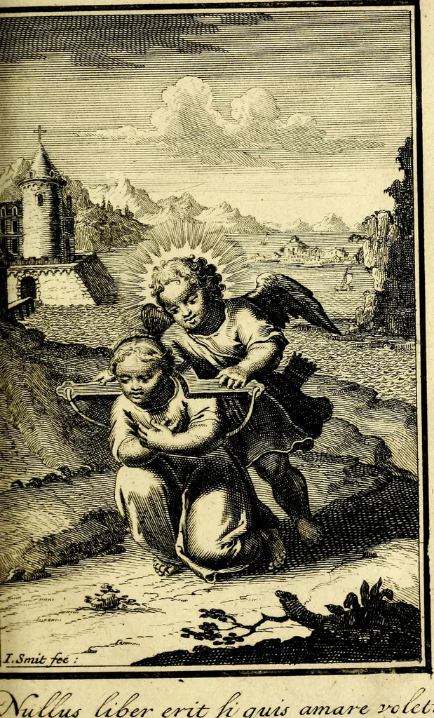 An illustration from L'ame amante de son Dieu, representée dans les emblémes de Hermannus Hugo sur ses pieux desirs: & dans ceux d'Othon Vaenius sur l'amour divin, 1717, leaf 300