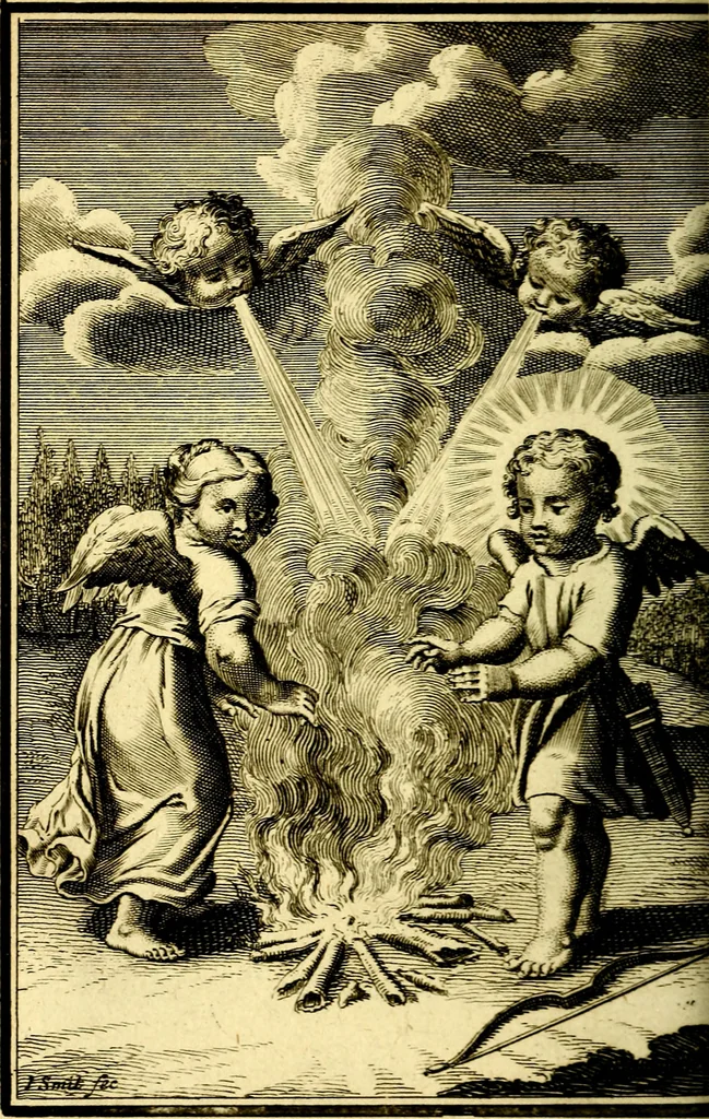 An illustration from L'ame amante de son Dieu, representée dans les emblémes de Hermannus Hugo sur ses pieux desirs: & dans ceux d'Othon Vaenius sur l'amour divin, 1717, leaf 315