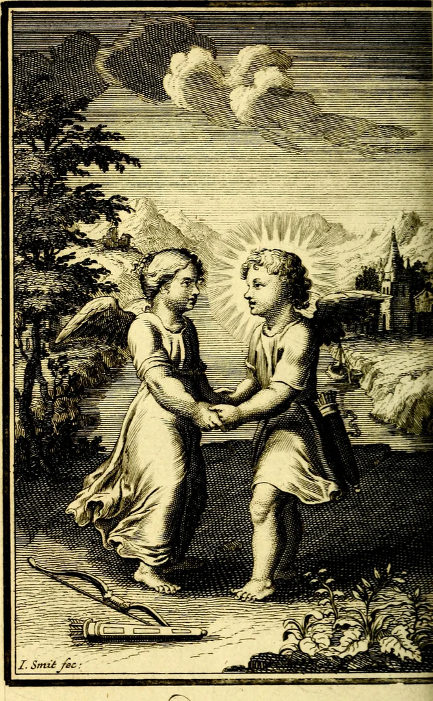 An illustration from L'ame amante de son Dieu, representée dans les emblémes de Hermannus Hugo sur ses pieux desirs: & dans ceux d'Othon Vaenius sur l'amour divin, 1717, leaf 321