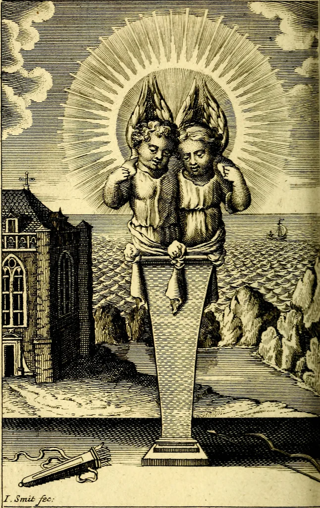 An illustration from L'ame amante de son Dieu, representée dans les emblémes de Hermannus Hugo sur ses pieux desirs: & dans ceux d'Othon Vaenius sur l'amour divin, 1717, leaf 355