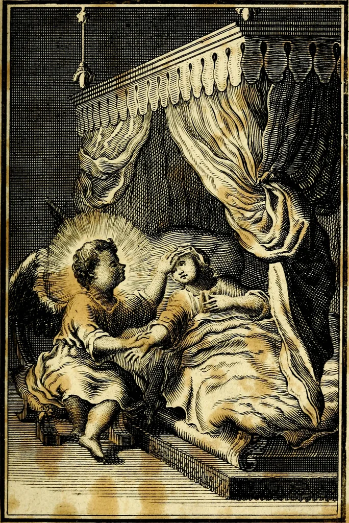 An illustration from L'ame amante de son Dieu, representée dans les emblémes de Hermannus Hugo sur ses pieux desirs: & dans ceux d'Othon Vaenius sur l'amour divin, 1717, leaf 44