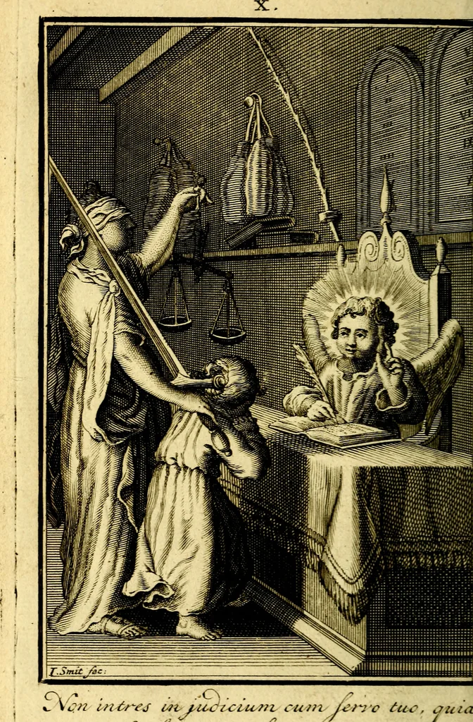 An illustration from L'ame amante de son Dieu, representée dans les emblémes de Hermannus Hugo sur ses pieux desirs: & dans ceux d'Othon Vaenius sur l'amour divin, 1717, leaf 65