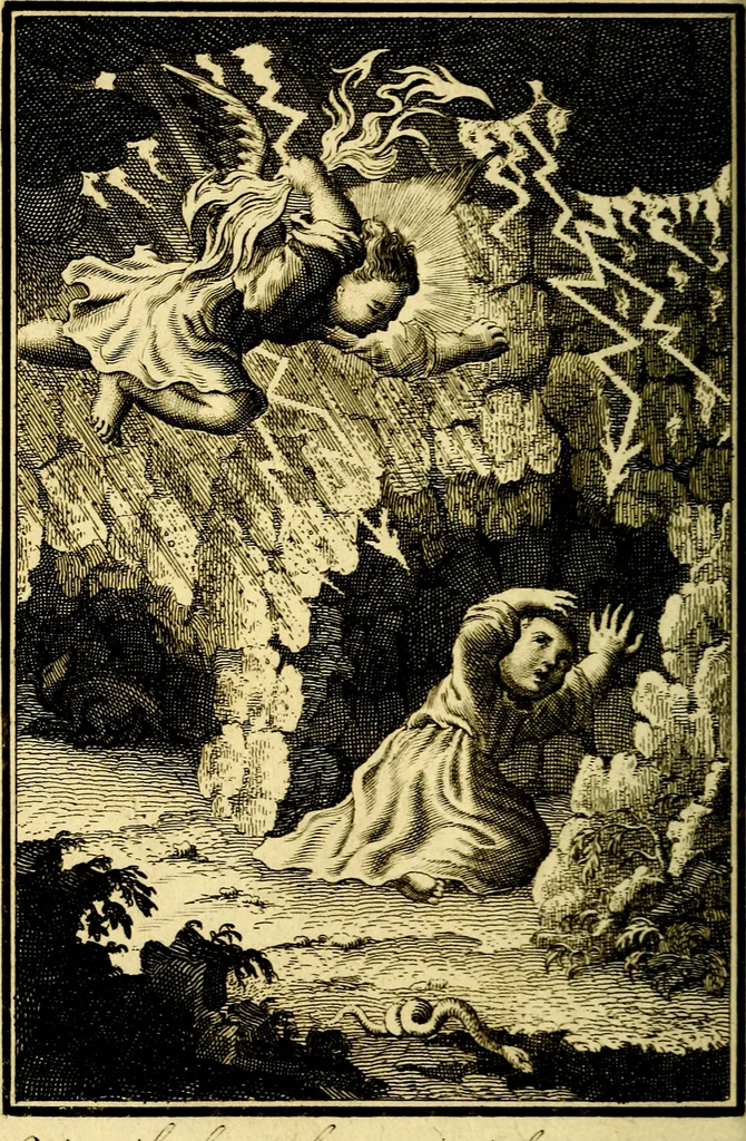 An illustration from L'ame amante de son Dieu, representée dans les emblémes de Hermannus Hugo sur ses pieux desirs: & dans ceux d'Othon Vaenius sur l'amour divin, 1717, leaf 71