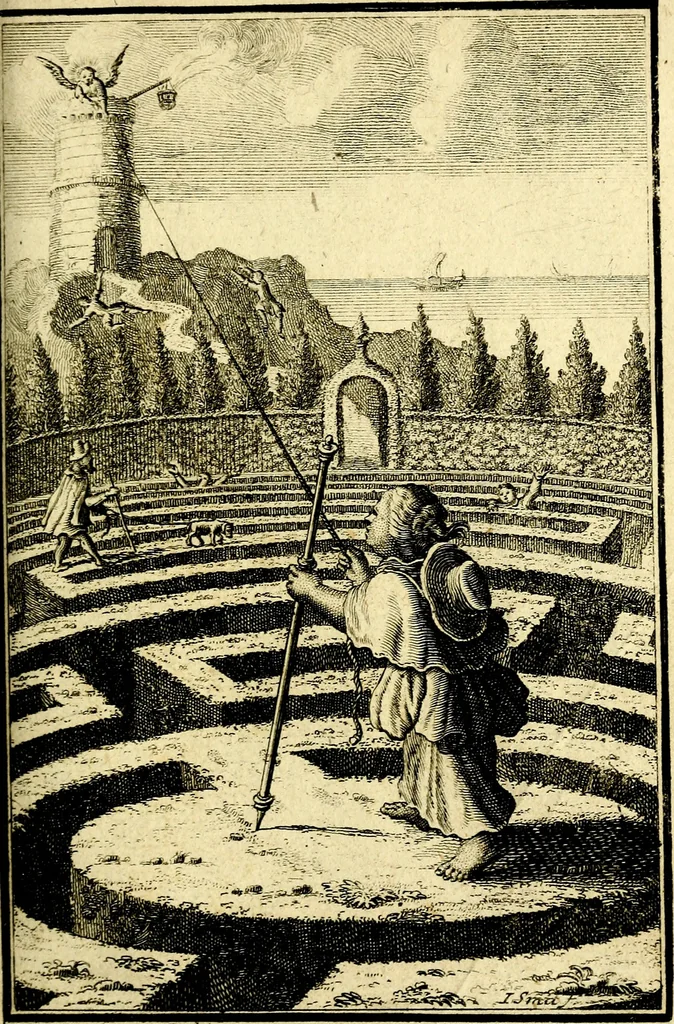 An illustration from L'ame amante de son Dieu, representée dans les emblémes de Hermannus Hugo sur ses pieux desirs: & dans ceux d'Othon Vaenius sur l'amour divin, 1717, leaf 86