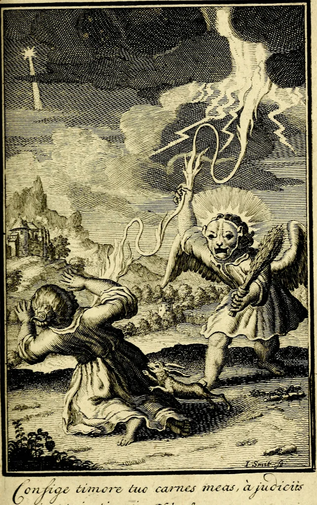An illustration from L'ame amante de son Dieu, representée dans les emblémes de Hermannus Hugo sur ses pieux desirs: & dans ceux d'Othon Vaenius sur l'amour divin, 1717, leaf 92