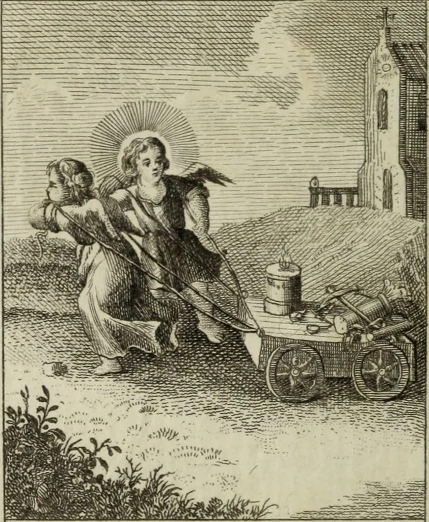 An illustration from L'ame amante de son Dieu, représentée dans les emblemes de Hermannus Hugo, et dans ceux d'Othon Vaenius sur l'amour divin. Avec des figures nouvelles accompagnées de vers qui en font l'application aux dispositions les plus essentielles de la vie intérieure, 1790, leaf 125