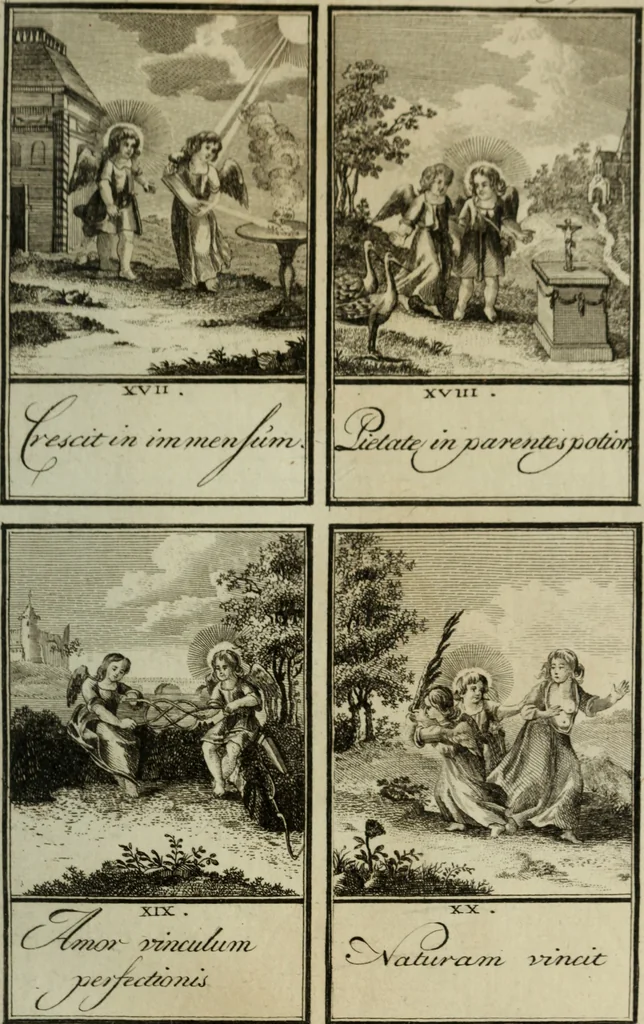 An illustration from L'ame amante de son Dieu, représentée dans les emblemes de Hermannus Hugo, et dans ceux d'Othon Vaenius sur l'amour divin. Avec des figures nouvelles accompagnées de vers qui en font l'application aux dispositions les plus essentielles de la vie intérieure, 1790, leaf 132
