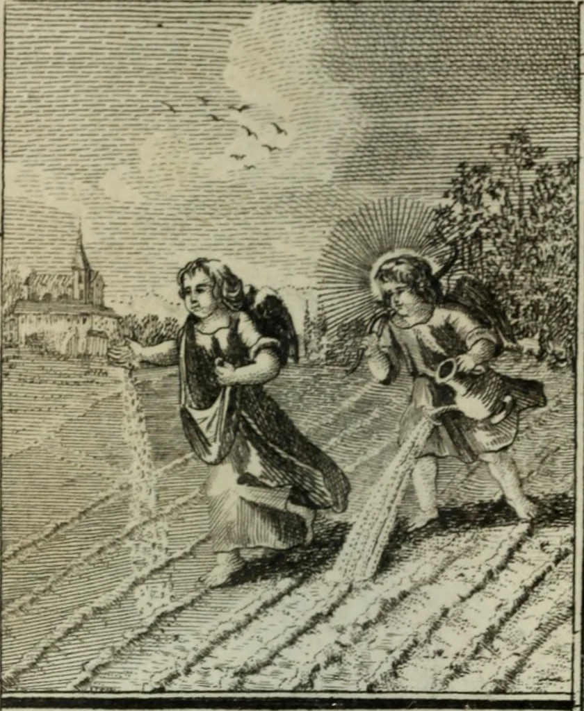 An illustration from L'ame amante de son Dieu, représentée dans les emblemes de Hermannus Hugo, et dans ceux d'Othon Vaenius sur l'amour divin. Avec des figures nouvelles accompagnées de vers qui en font l'application aux dispositions les plus essentielles de la vie intérieure, 1790, leaf 139
