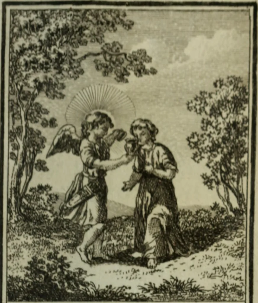 An illustration from L'ame amante de son Dieu, représentée dans les emblemes de Hermannus Hugo, et dans ceux d'Othon Vaenius sur l'amour divin. Avec des figures nouvelles accompagnées de vers qui en font l'application aux dispositions les plus essentielles de la vie intérieure, 1790, leaf 170