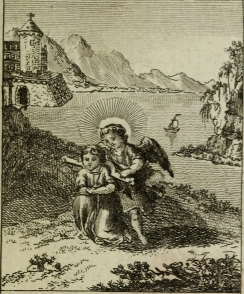 An illustration from L'ame amante de son Dieu, représentée dans les emblemes de Hermannus Hugo, et dans ceux d'Othon Vaenius sur l'amour divin. Avec des figures nouvelles accompagnées de vers qui en font l'application aux dispositions les plus essentielles de la vie intérieure, 1790, leaf 170