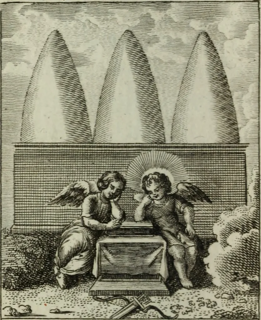 An illustration from L'ame amante de son Dieu, représentée dans les emblemes de Hermannus Hugo, et dans ceux d'Othon Vaenius sur l'amour divin. Avec des figures nouvelles accompagnées de vers qui en font l'application aux dispositions les plus essentielles de la vie intérieure, 1790, leaf 209