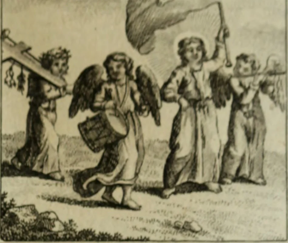 An illustration from L'ame amante de son Dieu, représentée dans les emblemes de Hermannus Hugo, et dans ceux d'Othon Vaenius sur l'amour divin. Avec des figures nouvelles accompagnées de vers qui en font l'application aux dispositions les plus essentielles de la vie intérieure, 1790, leaf 244