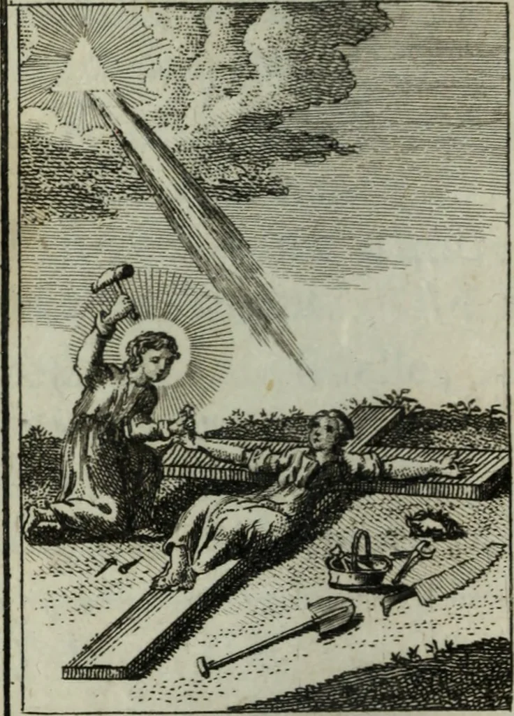 An illustration from L'ame amante de son Dieu, représentée dans les emblemes de Hermannus Hugo, et dans ceux d'Othon Vaenius sur l'amour divin. Avec des figures nouvelles accompagnées de vers qui en font l'application aux dispositions les plus essentielles de la vie intérieure, 1790, leaf 253