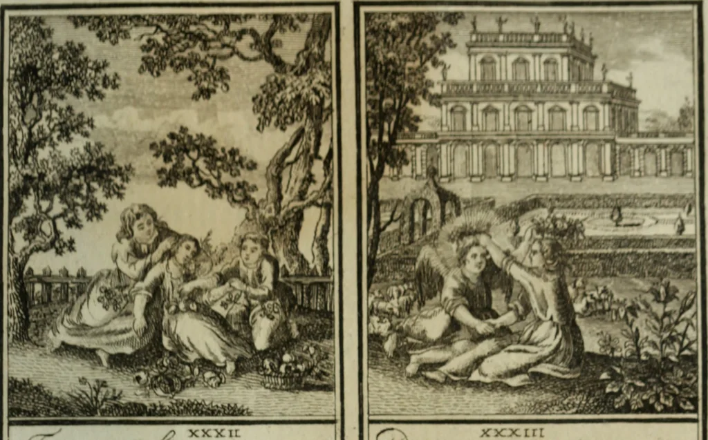 An illustration from L'ame amante de son Dieu, représentée dans les emblemes de Hermannus Hugo, et dans ceux d'Othon Vaenius sur l'amour divin. Avec des figures nouvelles accompagnées de vers qui en font l'application aux dispositions les plus essentielles de la vie intérieure, 1790, leaf 76