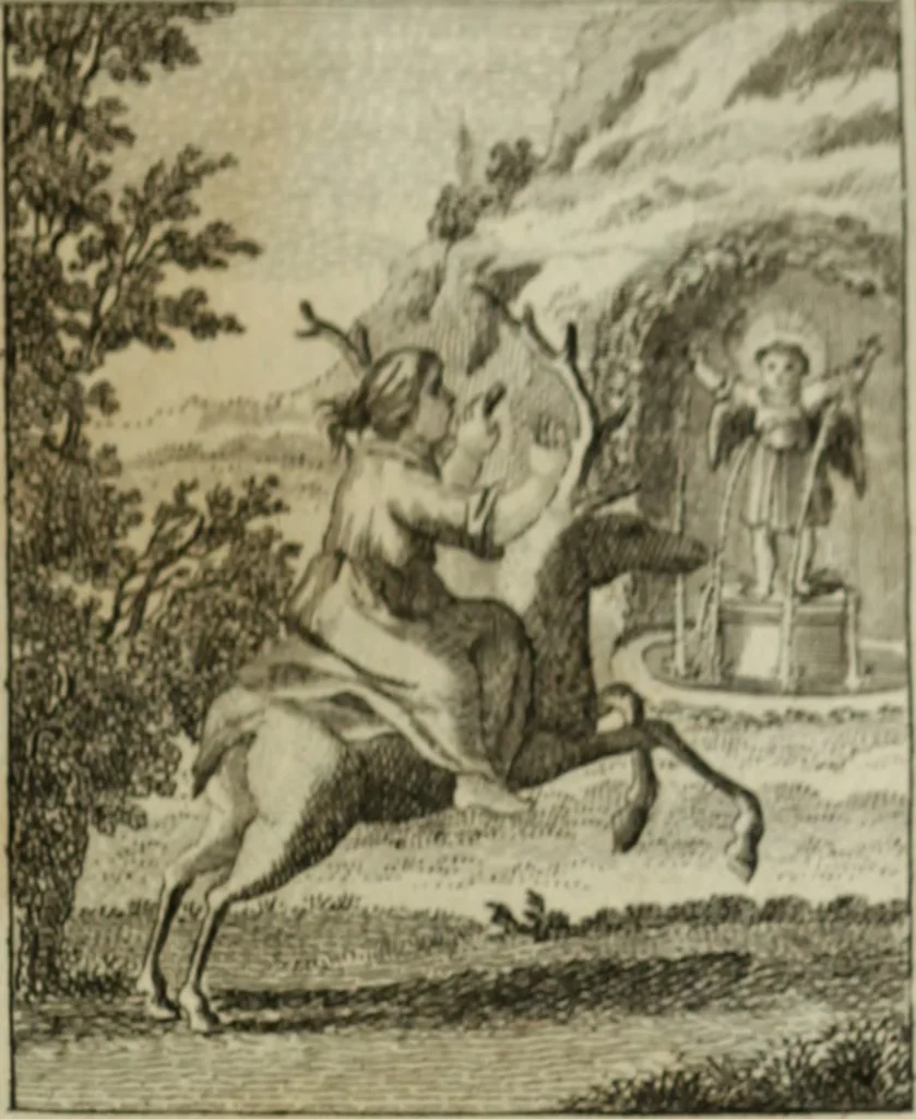 An illustration from L'ame amante de son Dieu, représentée dans les emblemes de Hermannus Hugo, et dans ceux d'Othon Vaenius sur l'amour divin. Avec des figures nouvelles accompagnées de vers qui en font l'application aux dispositions les plus essentielles de la vie intérieure, 1790, leaf 86