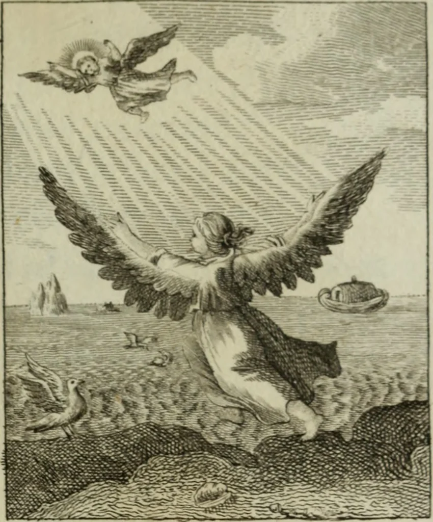 An illustration from L'ame amante de son Dieu, représentée dans les emblemes de Hermannus Hugo, et dans ceux d'Othon Vaenius sur l'amour divin. Avec des figures nouvelles accompagnées de vers qui en font l'application aux dispositions les plus essentielles de la vie intérieure, 1790, leaf 86