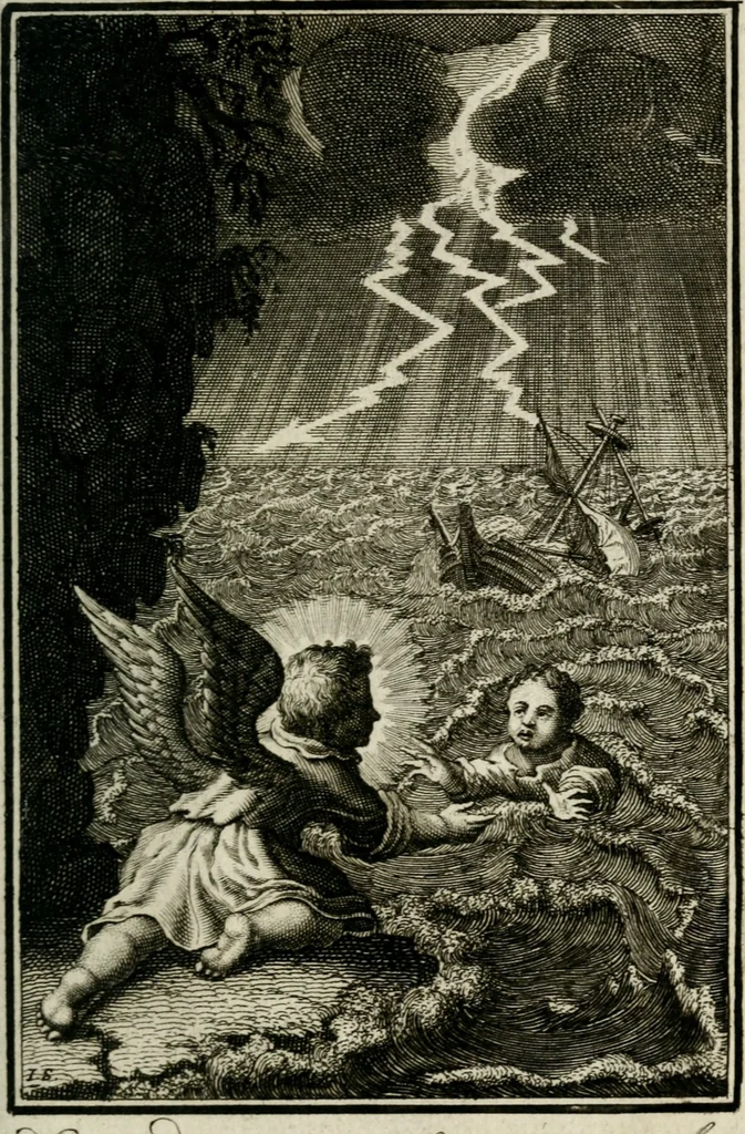 An illustration from L'ame amante de son Dieu, representée dans les emblémes de Hermannus Hugo sur ses pieux desirs: & dans ceux d'Othon Vaenius sur l'amour divin, 1717, leaf 244