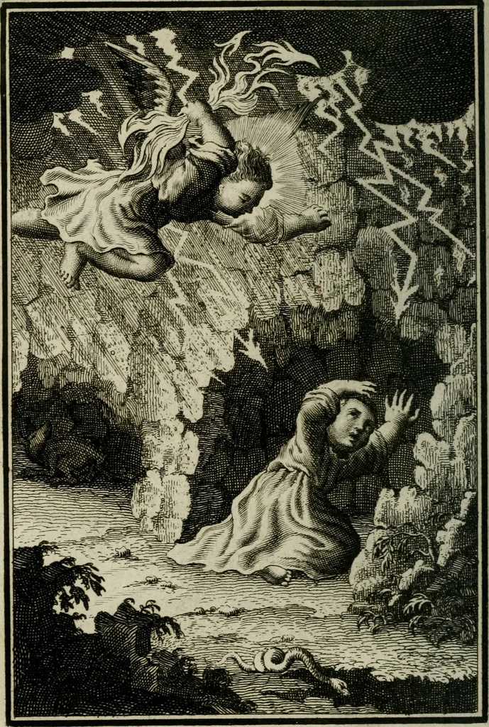 An illustration from L'ame amante de son Dieu, representée dans les emblémes de Hermannus Hugo sur ses pieux desirs: & dans ceux d'Othon Vaenius sur l'amour divin, 1717, leaf 247