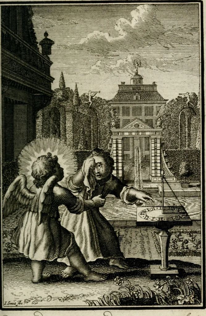 An illustration from L'ame amante de son Dieu, representée dans les emblémes de Hermannus Hugo sur ses pieux desirs: & dans ceux d'Othon Vaenius sur l'amour divin, 1717, leaf 248