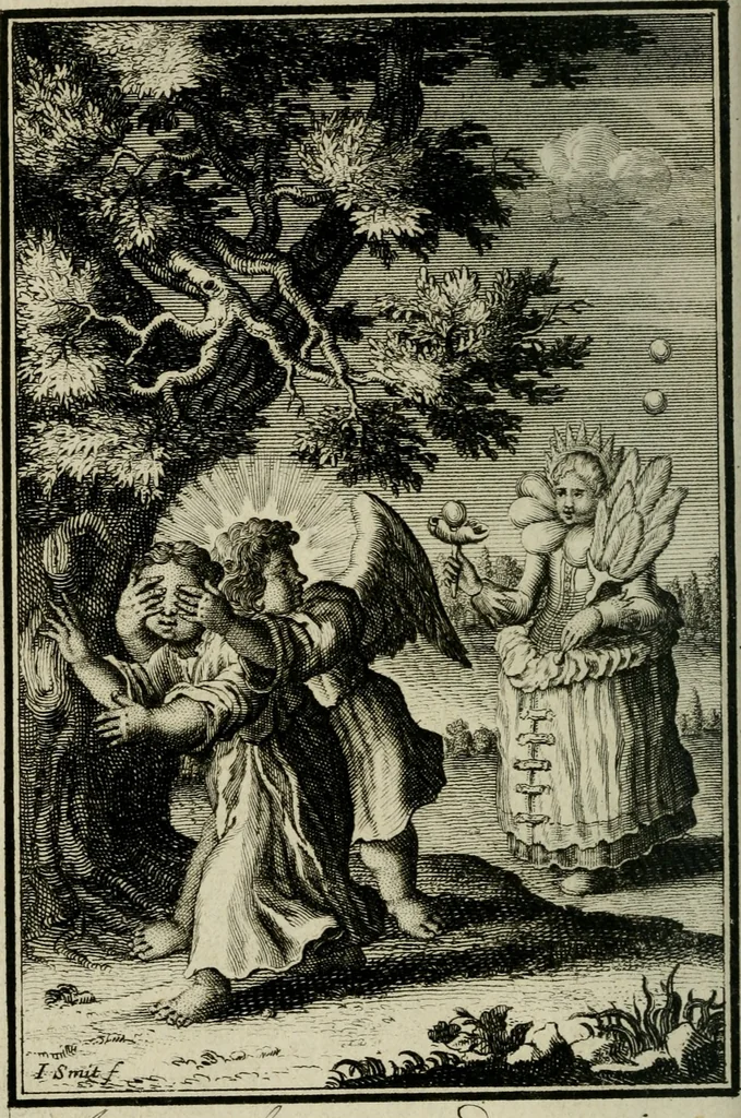 An illustration from L'ame amante de son Dieu, representée dans les emblémes de Hermannus Hugo sur ses pieux desirs: & dans ceux d'Othon Vaenius sur l'amour divin, 1717, leaf 263