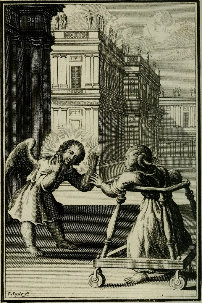An illustration from L'ame amante de son Dieu, representée dans les emblémes de Hermannus Hugo sur ses pieux desirs: & dans ceux d'Othon Vaenius sur l'amour divin, 1717, leaf 265