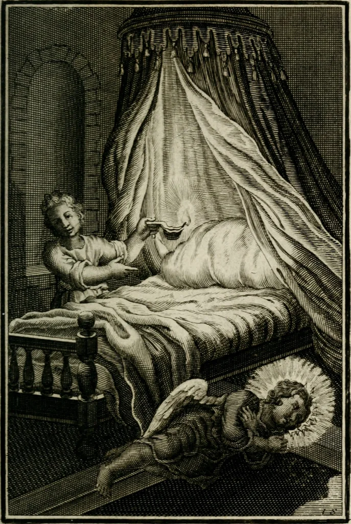 An illustration from L'ame amante de son Dieu, representée dans les emblémes de Hermannus Hugo sur ses pieux desirs: & dans ceux d'Othon Vaenius sur l'amour divin, 1717, leaf 272