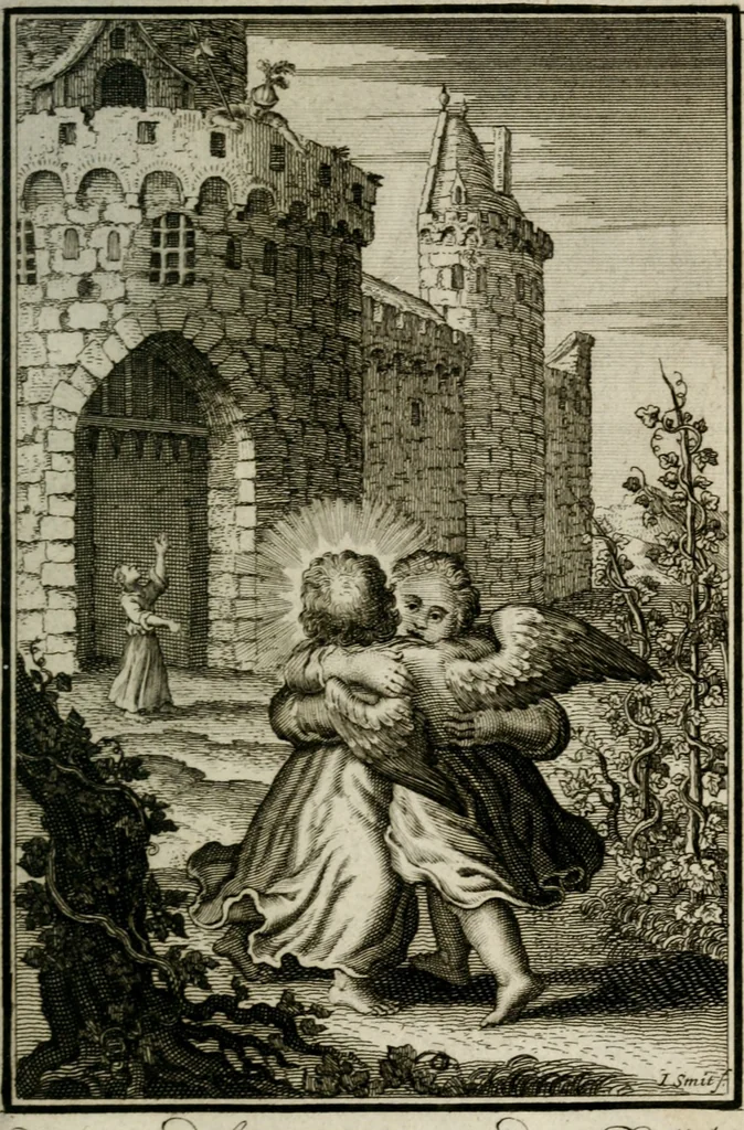 An illustration from L'ame amante de son Dieu, representée dans les emblémes de Hermannus Hugo sur ses pieux desirs: & dans ceux d'Othon Vaenius sur l'amour divin, 1717, leaf 276