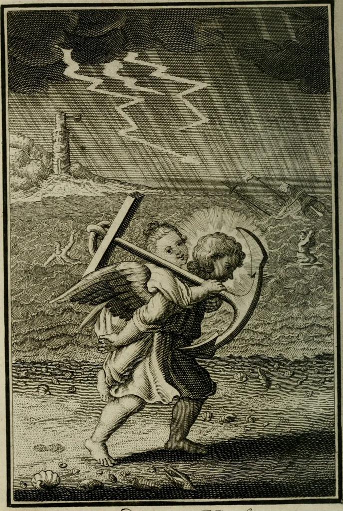An illustration from L'ame amante de son Dieu, representée dans les emblémes de Hermannus Hugo sur ses pieux desirs: & dans ceux d'Othon Vaenius sur l'amour divin, 1717, leaf 279