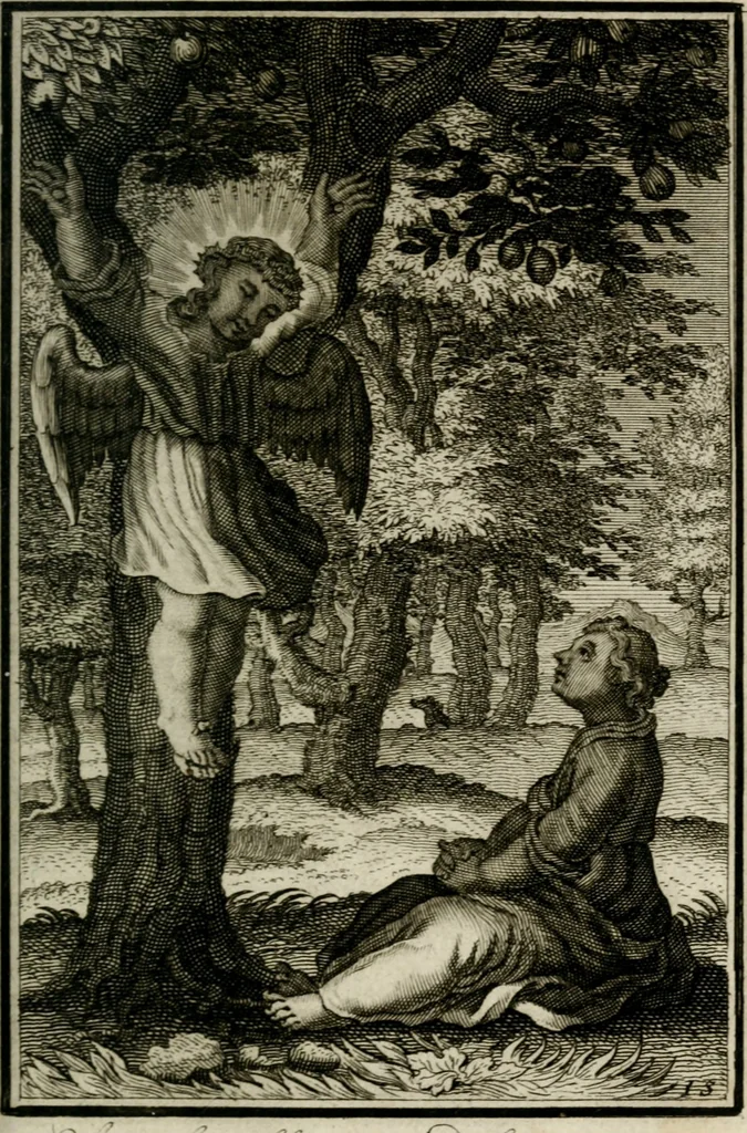 An illustration from L'ame amante de son Dieu, representée dans les emblémes de Hermannus Hugo sur ses pieux desirs: & dans ceux d'Othon Vaenius sur l'amour divin, 1717, leaf 280