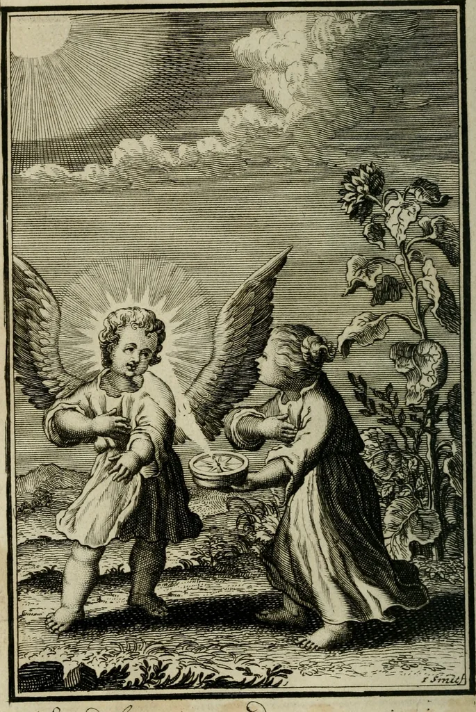 An illustration from L'ame amante de son Dieu, representée dans les emblémes de Hermannus Hugo sur ses pieux desirs: & dans ceux d'Othon Vaenius sur l'amour divin, 1717, leaf 291