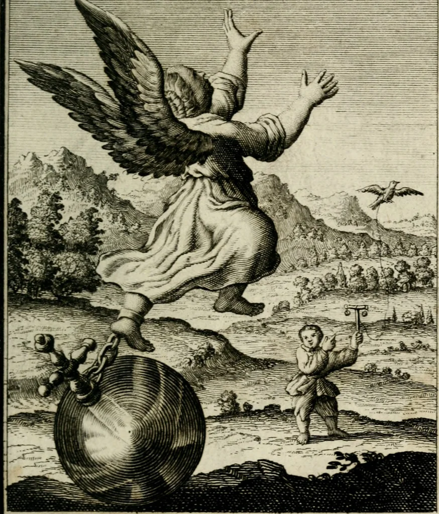 An illustration from L'ame amante de son Dieu, representée dans les emblémes de Hermannus Hugo sur ses pieux desirs: & dans ceux d'Othon Vaenius sur l'amour divin, 1717, leaf 300