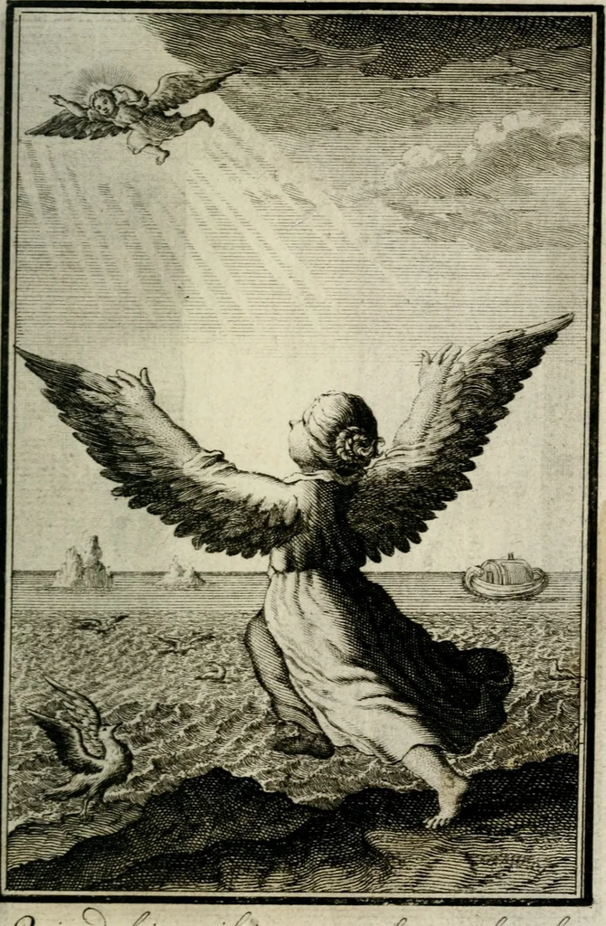 An illustration from L'ame amante de son Dieu, representée dans les emblémes de Hermannus Hugo sur ses pieux desirs: & dans ceux d'Othon Vaenius sur l'amour divin, 1717, leaf 308
