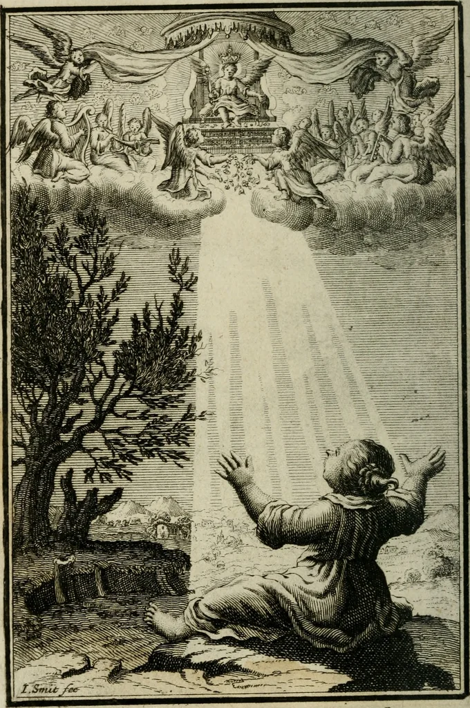 An illustration from L'ame amante de son Dieu, representée dans les emblémes de Hermannus Hugo sur ses pieux desirs: & dans ceux d'Othon Vaenius sur l'amour divin, 1717, leaf 311