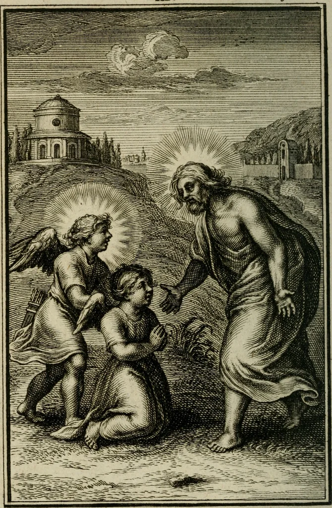 An illustration from L'ame amante de son Dieu, representée dans les emblémes de Hermannus Hugo sur ses pieux desirs: & dans ceux d'Othon Vaenius sur l'amour divin, 1717, leaf 319