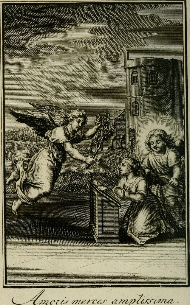 An illustration from L'ame amante de son Dieu, representée dans les emblémes de Hermannus Hugo sur ses pieux desirs: & dans ceux d'Othon Vaenius sur l'amour divin, 1717, leaf 327
