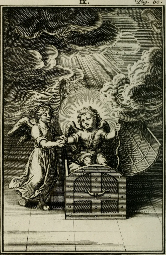 An illustration from L'ame amante de son Dieu, representée dans les emblémes de Hermannus Hugo sur ses pieux desirs: & dans ceux d'Othon Vaenius sur l'amour divin, 1717, leaf 331