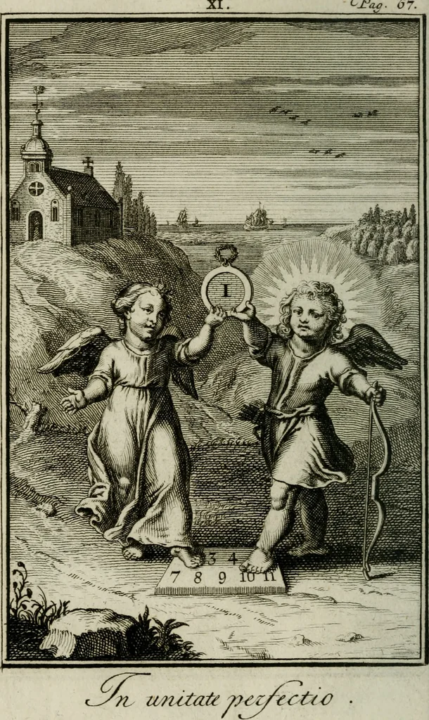 An illustration from L'ame amante de son Dieu, representée dans les emblémes de Hermannus Hugo sur ses pieux desirs: & dans ceux d'Othon Vaenius sur l'amour divin, 1717, leaf 335