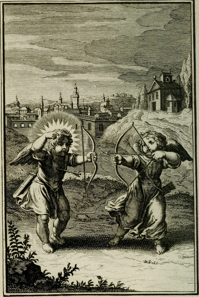 An illustration from L'ame amante de son Dieu, representée dans les emblémes de Hermannus Hugo sur ses pieux desirs: & dans ceux d'Othon Vaenius sur l'amour divin, 1717, leaf 339