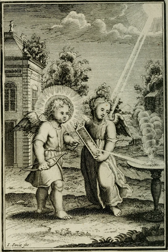 An illustration from L'ame amante de son Dieu, representée dans les emblémes de Hermannus Hugo sur ses pieux desirs: & dans ceux d'Othon Vaenius sur l'amour divin, 1717, leaf 347