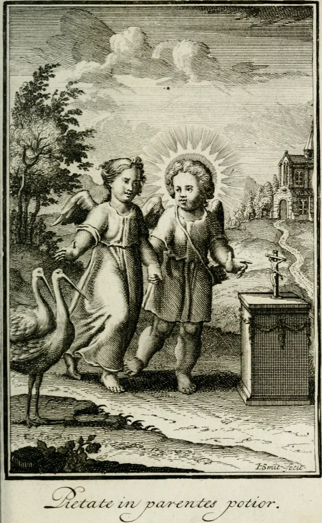 An illustration from L'ame amante de son Dieu, representée dans les emblémes de Hermannus Hugo sur ses pieux desirs: & dans ceux d'Othon Vaenius sur l'amour divin, 1717, leaf 348