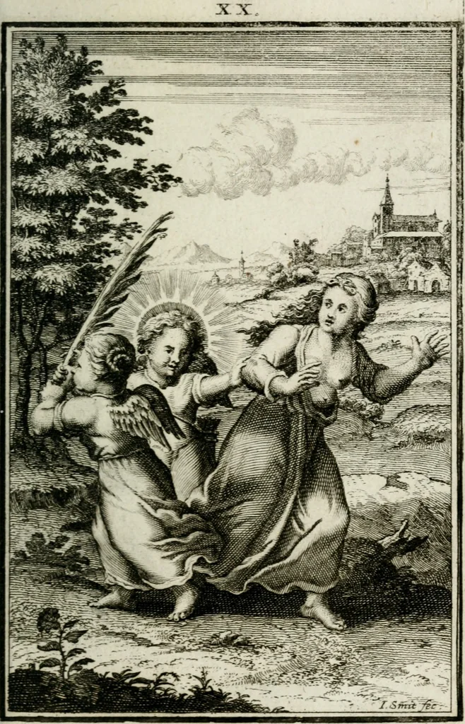 An illustration from L'ame amante de son Dieu, representée dans les emblémes de Hermannus Hugo sur ses pieux desirs: & dans ceux d'Othon Vaenius sur l'amour divin, 1717, leaf 352