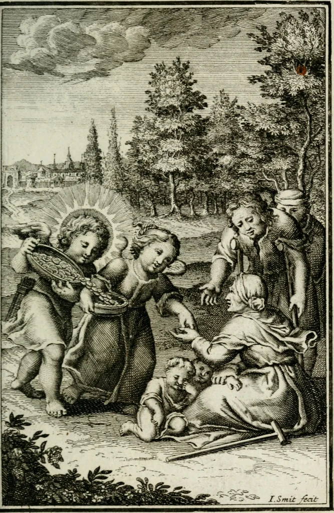 An illustration from L'ame amante de son Dieu, representée dans les emblémes de Hermannus Hugo sur ses pieux desirs: & dans ceux d'Othon Vaenius sur l'amour divin, 1717, leaf 360