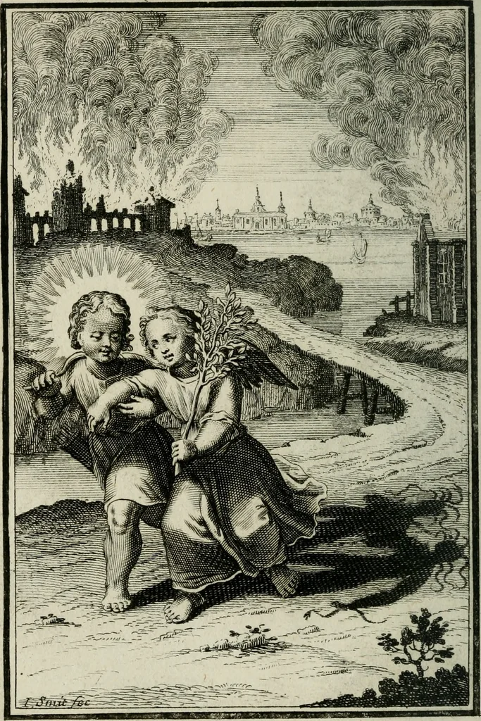An illustration from L'ame amante de son Dieu, representée dans les emblémes de Hermannus Hugo sur ses pieux desirs: & dans ceux d'Othon Vaenius sur l'amour divin, 1717, leaf 363